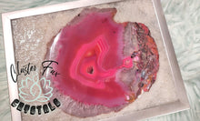 Load image into Gallery viewer, Pink Brazilian Agate Slice in Epoxy Resin Silver Frame
