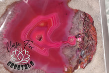 Load image into Gallery viewer, Pink Brazilian Agate Slice in Epoxy Resin Silver Frame
