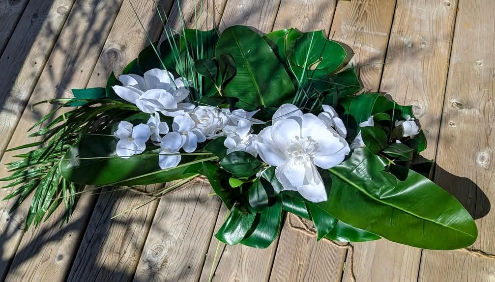 Monstera & Palm Artificial Floral Arrangement