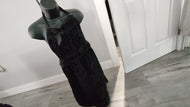 Black Velour & Faux Fur Apron 0/S