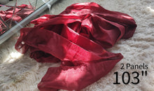 Load image into Gallery viewer, Deep Red Burgundy Sheer Curtain Panels 2pc

