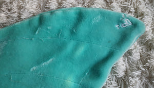 Teal Aqua & Metallic Scales Mermaid Tail Blanket