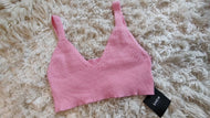 Shein Curve Pink Sweater Bra Crop Top XL