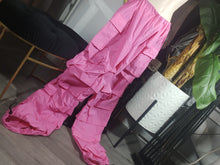 Load image into Gallery viewer, Fashion Nova Pink &quot;High Stakes&quot; Parachute Cargo Pants LG NWT
