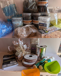 CRAFT LOTS (sand/rocks/crystals,ribbon,Glitter)