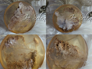 Utah Ice Selenite Crystal in Resin Coasters 2pcs