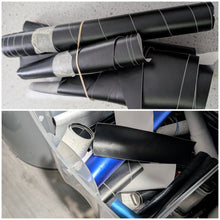 Load image into Gallery viewer, Lot of Vinyl Wrap Scraps (mostly metallic grey- some blue/black)
