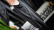 Load image into Gallery viewer, Alfani Black Open Shoulder Floral Trim Top XL
