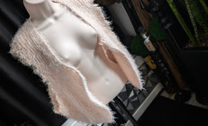 Oak + Fort Faux Fur Shag Peach Vest MD
