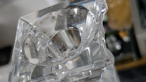 Bohemia Lead Crystal Candle Holders 10" (chipped)