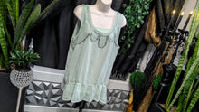 Load image into Gallery viewer, Ricki&#39;s Mint Sheer Boho Beaded Tank Top Blouse XL
