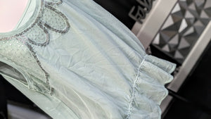 Ricki's Mint Sheer Boho Beaded Tank Top Blouse XL