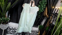 Load image into Gallery viewer, Ricki&#39;s Mint Sheer Boho Beaded Tank Top Blouse XL

