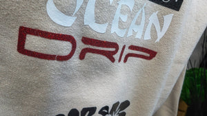 Shark Ocean Drip Vibes Glitter Hoodie LG