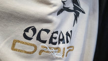 Load image into Gallery viewer, Shark Ocean Drip Vibes Glitter Hoodie LG
