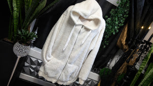 Warehouse One Ivory Sherpa Comfy Hoodie 3X