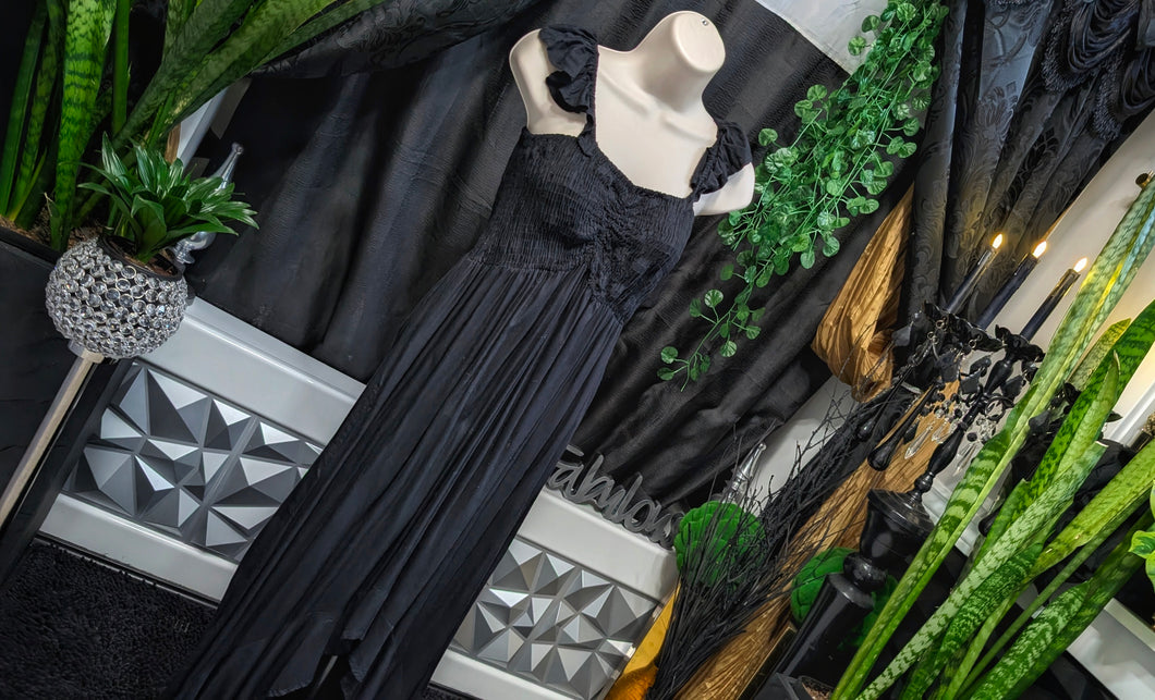 Raviya Black Ruffle Hi Low Dress MD
