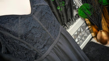 Load image into Gallery viewer, Tahari Lace Corset Sheer Maxi Cover Mini Dress XL
