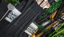 Load image into Gallery viewer, Tahari Lace Corset Sheer Maxi Cover Mini Dress XL
