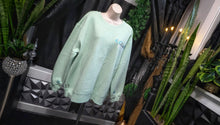 Load image into Gallery viewer, Ocean Drip Mint Rhinestone Accented &quot;Mermaid Hair&quot; Sweater NEW 1X
