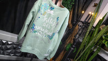 Load image into Gallery viewer, Ocean Drip Mint Rhinestone Accented &quot;Mermaid Hair&quot; Sweater NEW 1X
