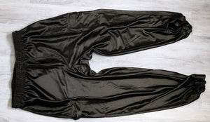 Metallic Silky Army Green Camo Jogger Pants XL-1X
