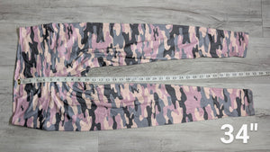 Pink & Grey Camouflage Camo Activewear Leggings LG