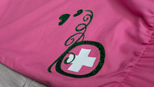 Load image into Gallery viewer, Nurse Drip Glitter Green &amp; Pink Medical Scrub Pants XL
