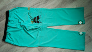 Nurse Drip Glitter Minty Green Medical Scrub Pants LG