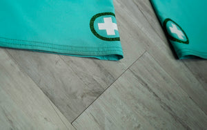 Nurse Drip Glitter Minty Green Medical Scrub Pants LG