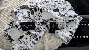 Tahari Rose & Skull Face Cloth or Dish Towel