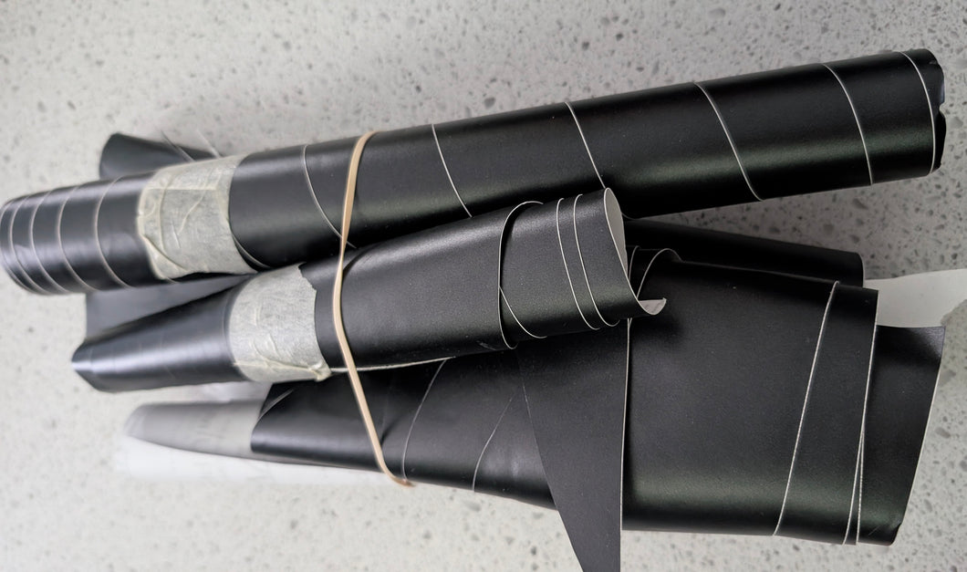 Lot of Vinyl Wrap Scraps (mostly metallic grey- some blue/black)