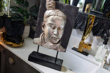 Load image into Gallery viewer, Japanese Terracotta Warrior Decorative Plaque on Stand
