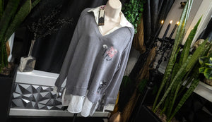 TRUTH by Republic Gothic Collegiate Linen Sweater XL