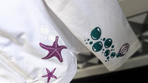 ACX Ocean Drip Glitter Handmade Octopus Athletic Jacket LG