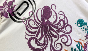 ACX Ocean Drip Glitter Handmade Octopus Athletic Jacket LG