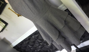 Banana Republic Grey Asymmetrical Ruffle Dress sz4