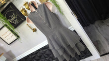Load image into Gallery viewer, Banana Republic Grey Asymmetrical Ruffle Dress sz4
