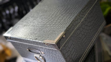 Load image into Gallery viewer, Silver Alligator Crocodile Print Storage Boxes x2

