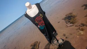 Ocean Drip Black Anchor & Orchid Rouched Dress XXXL