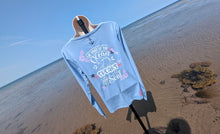 Load image into Gallery viewer, Ocean Drip Blue Coastal Long Sleeve Top MD
