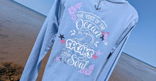 Load image into Gallery viewer, Ocean Drip Blue Coastal Long Sleeve Top MD
