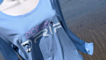 Load image into Gallery viewer, Ocean Drip Blue Coastal Long Sleeve Top MD
