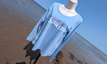Load image into Gallery viewer, Ocean Drip Blue Coastal Long Sleeve Top MD
