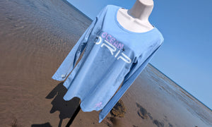 Ocean Drip Blue Coastal Long Sleeve Top MD