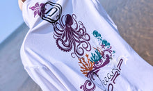 Load image into Gallery viewer, ACX Ocean Drip Glitter Handmade Octopus Athletic Jacket LG
