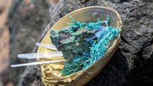 Load image into Gallery viewer, Moss Seashell w/Emerald &amp; Selenite Crystals
