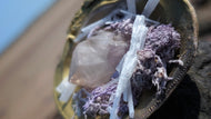 Moss Seashell w/Amethyst & Selenite Crystals