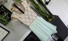 Load image into Gallery viewer, Delia&#39;s Mint Lace Coquette Sheer Mini Dress MD
