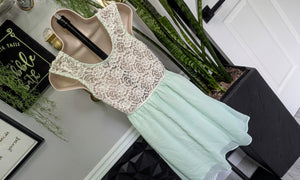 Delia's Mint Lace Coquette Sheer Mini Dress MD